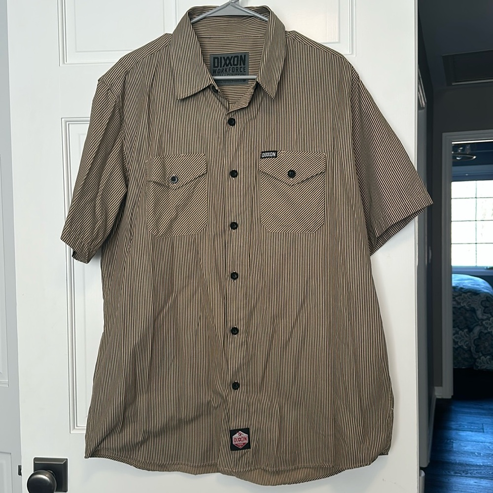 DIXXON Tan and Black Casual Button Down Shirt